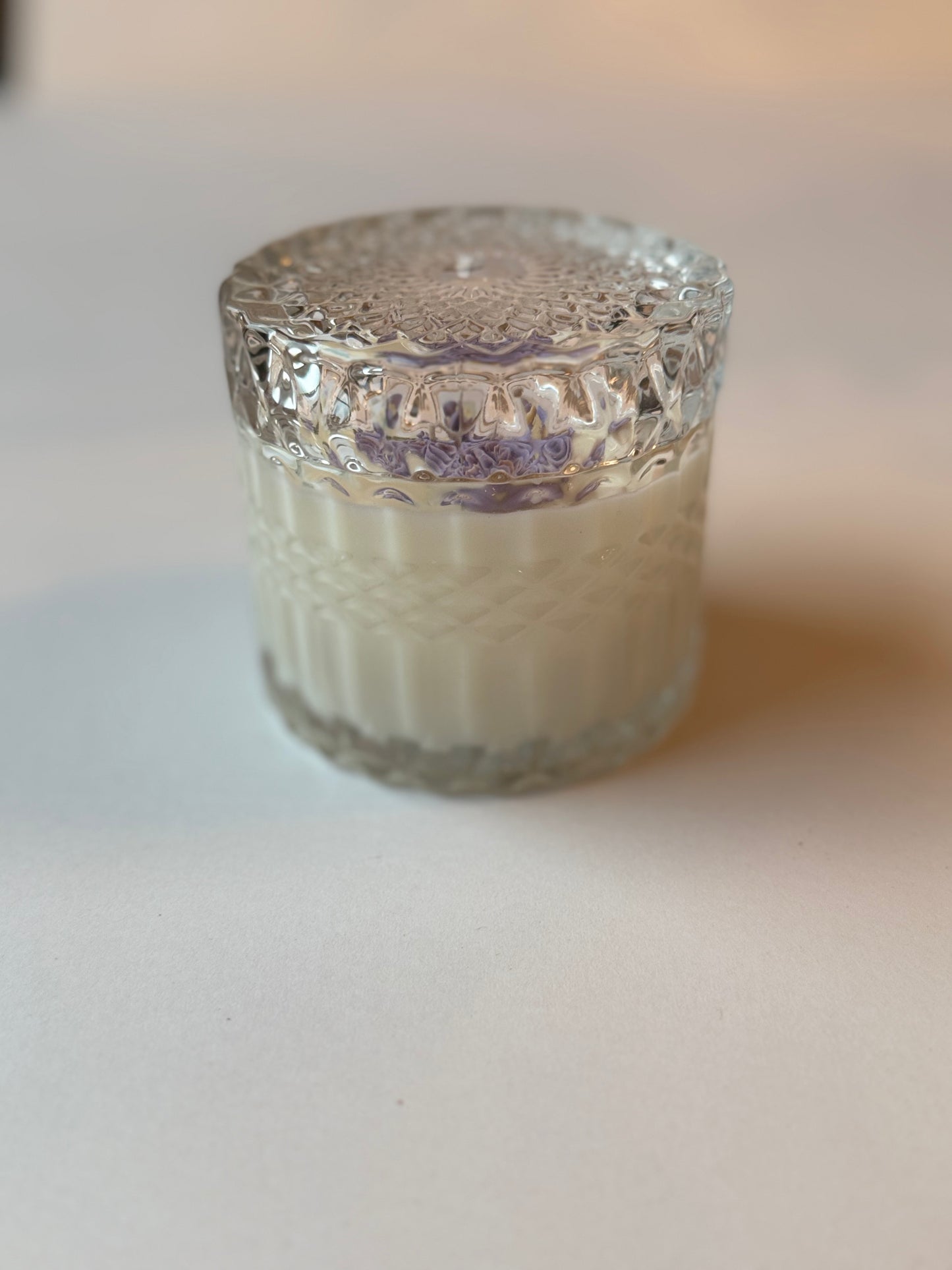 7oz Soy Wax Purple Flower Candle