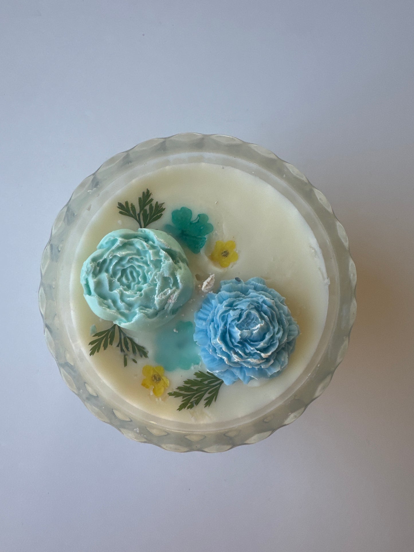 7oz Blueberry Cheesecake Flower Candle