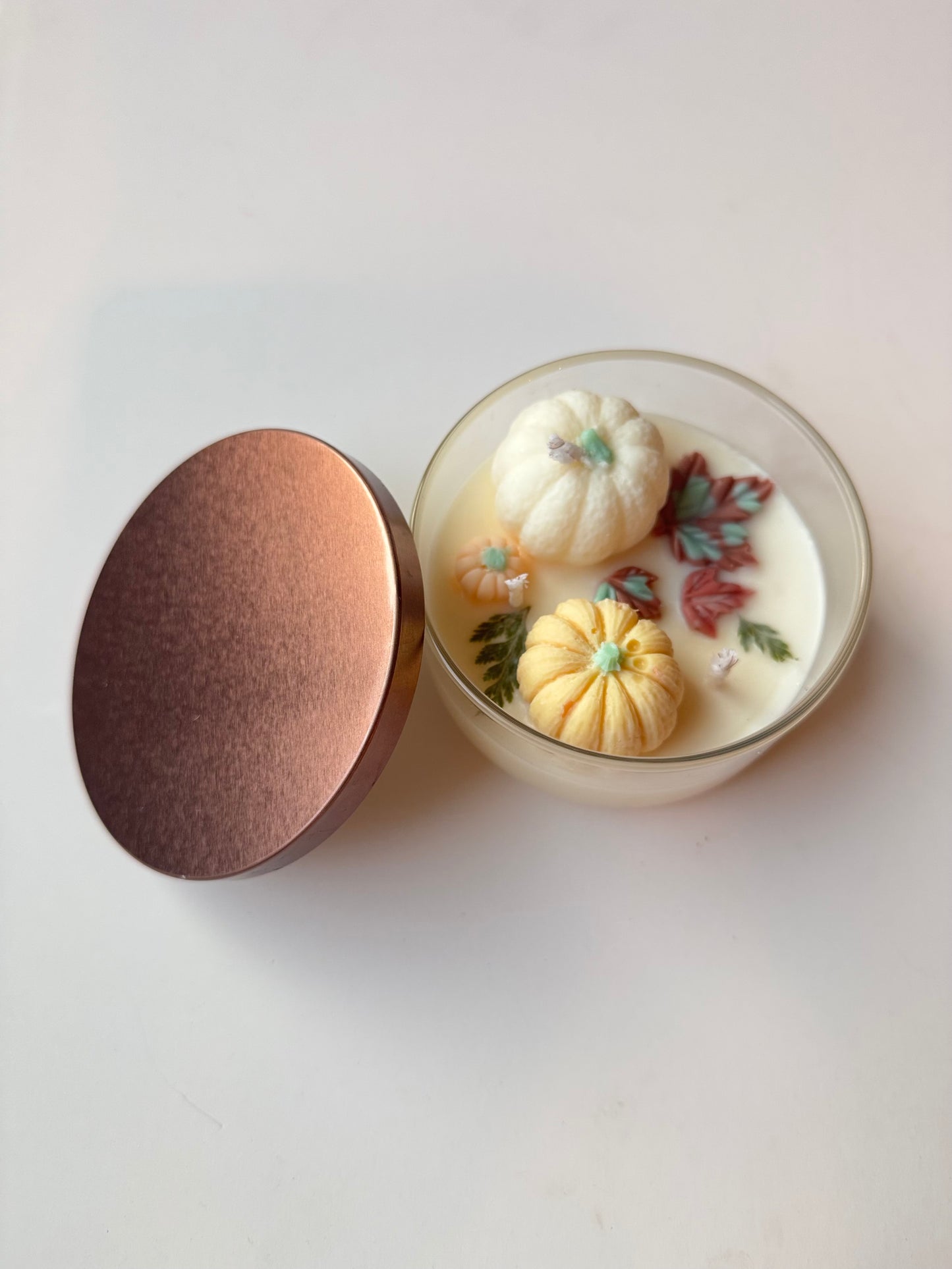 8oz Soy Wax Round Candle Vanilla Pumpkin Marshmallow