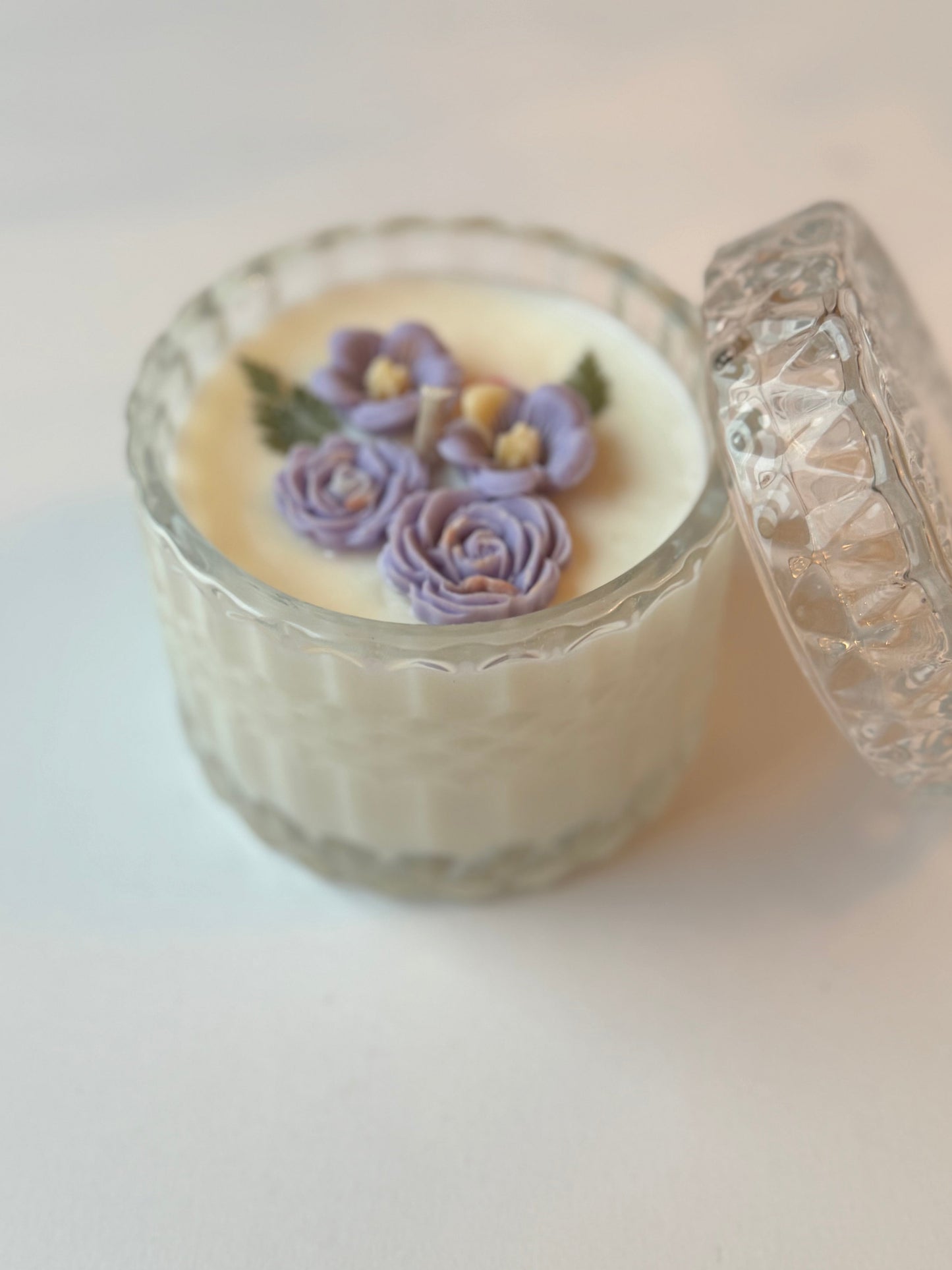 7oz Purple Flower Candle
