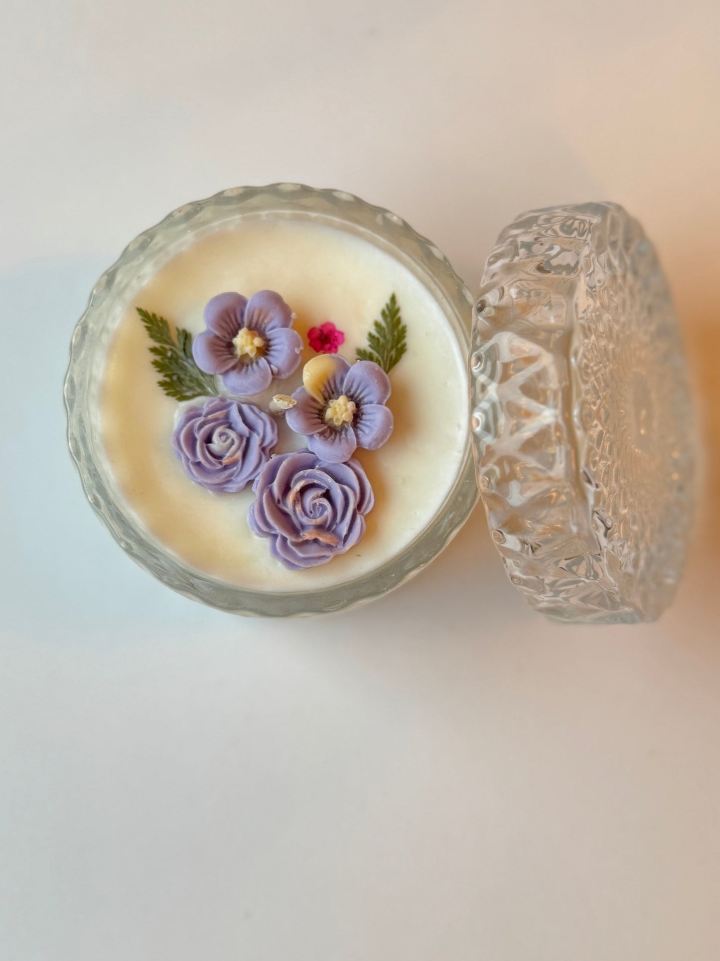7oz Purple Flower Candle