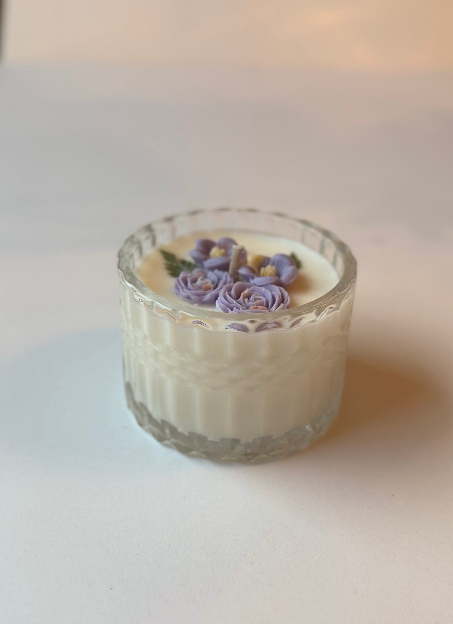 7oz Purple Flower Candle