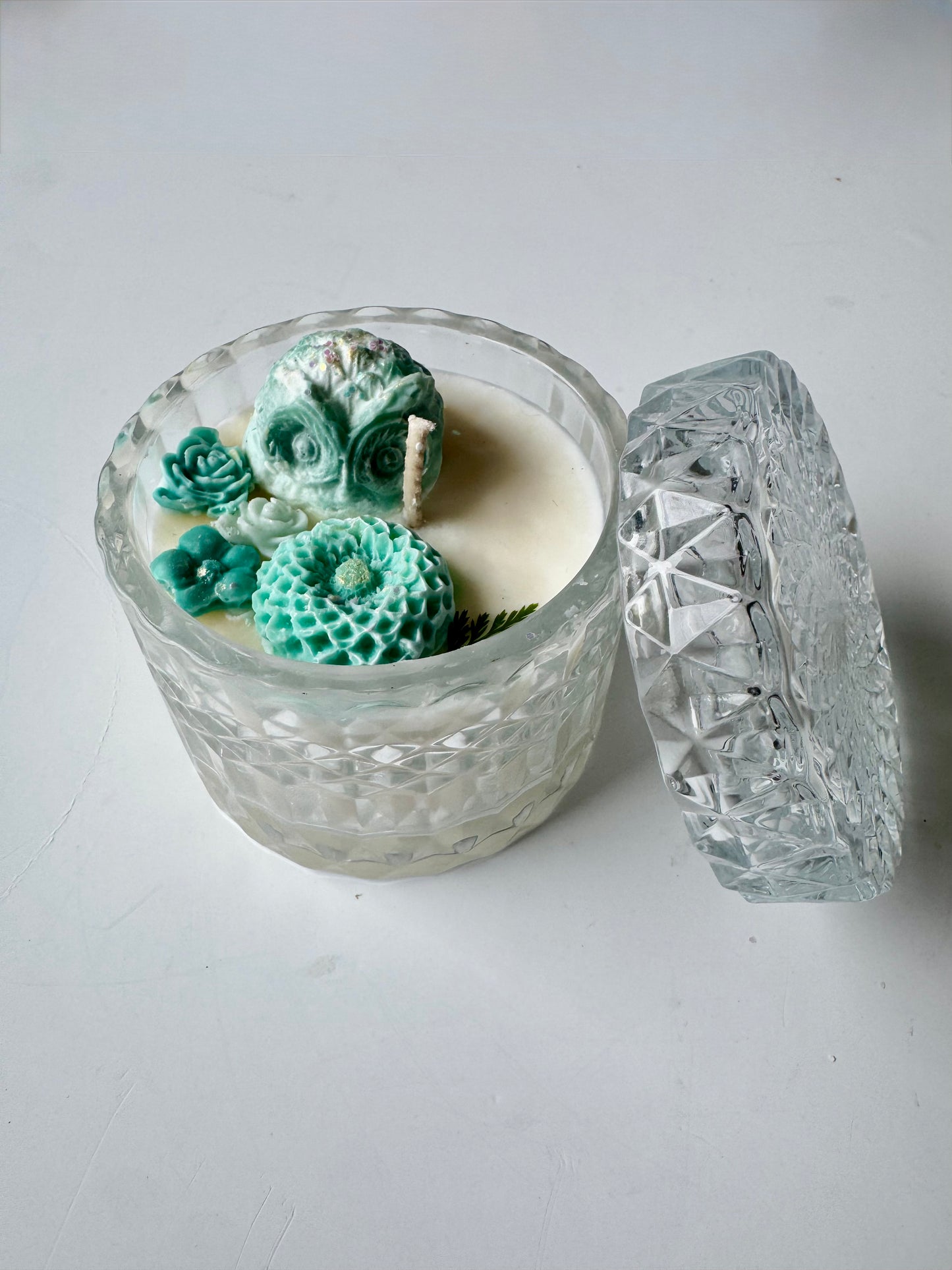7oz Blue Teal Owl Candle