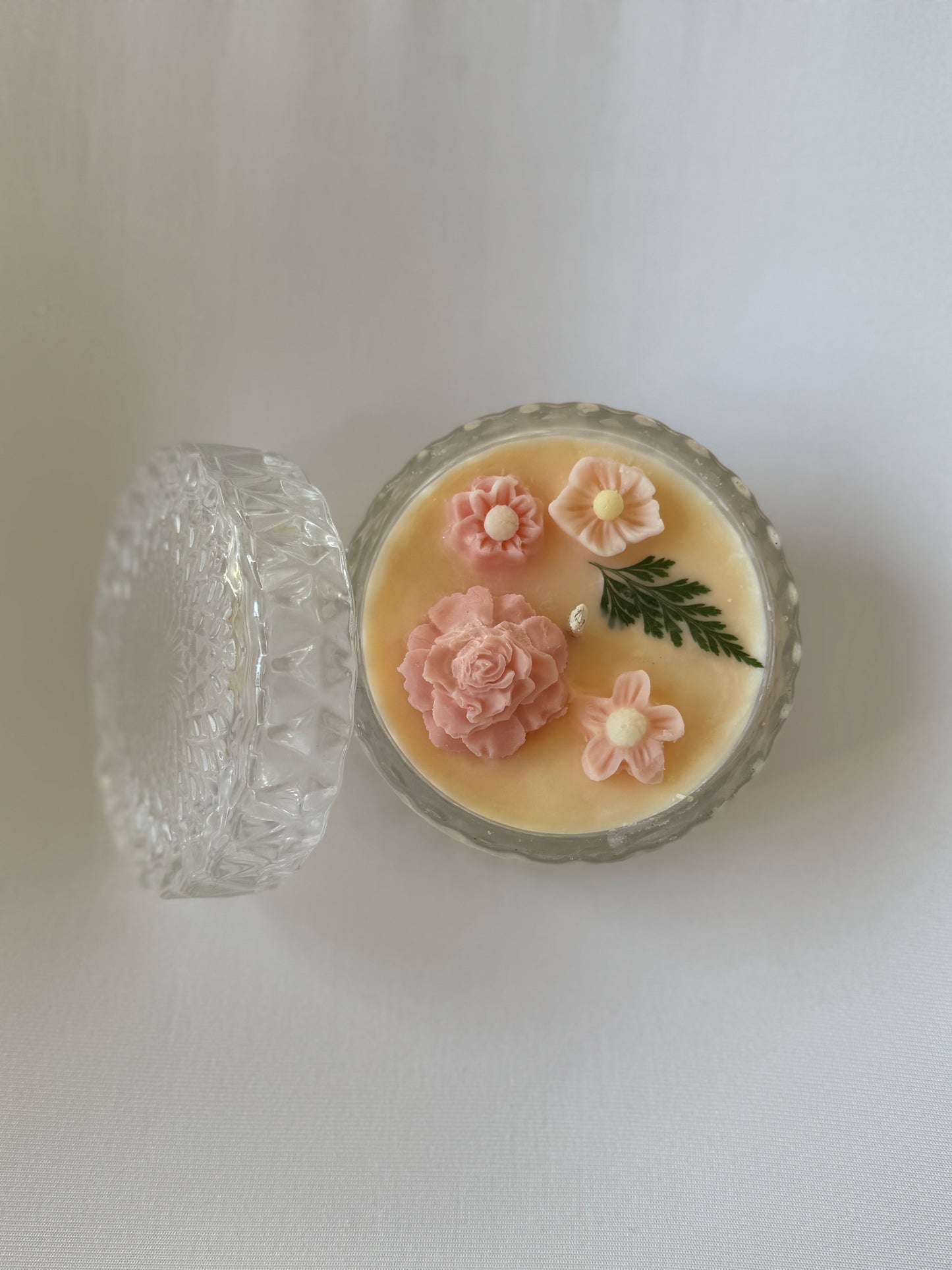 Soy Wax Flower Peach Candle