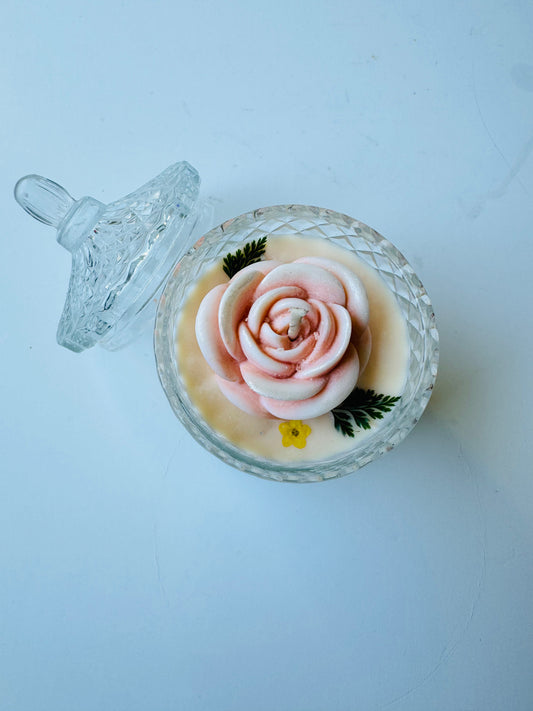 7oz Peach Nectar Flower Candle