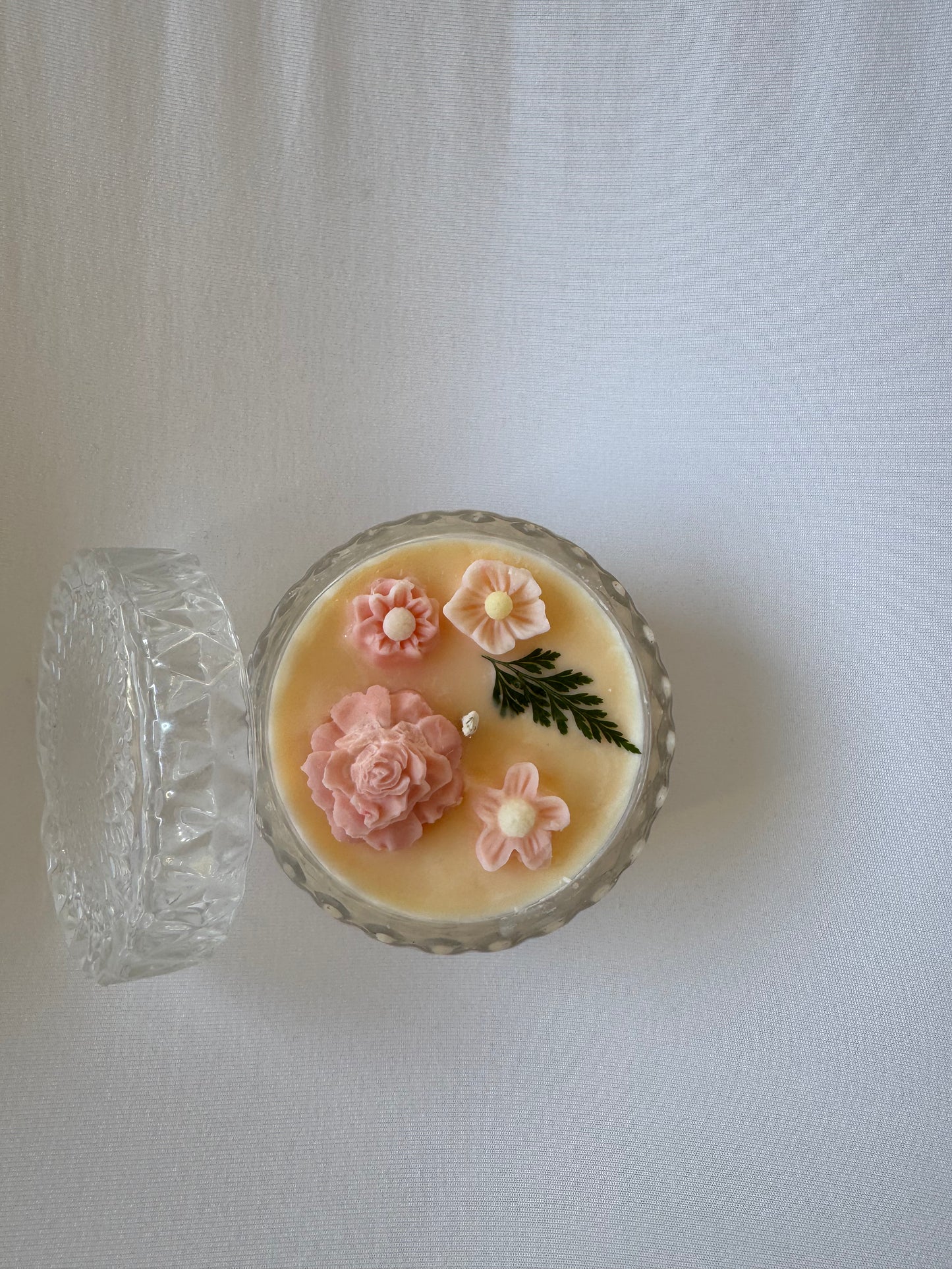 Soy Wax Flower Peach Candle