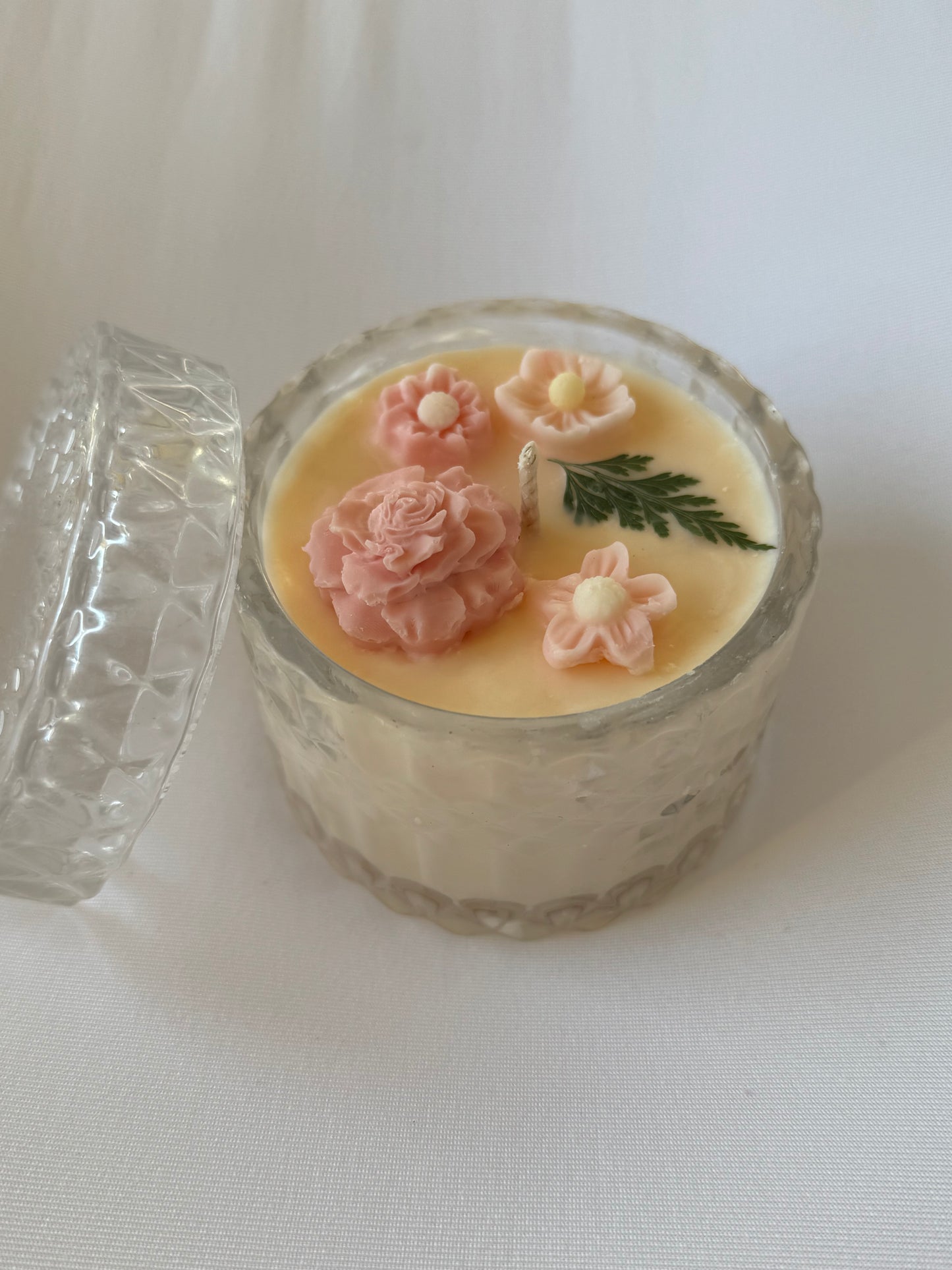 Soy Wax Flower Peach Candle