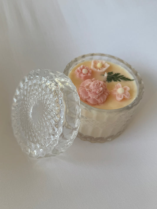 Soy Wax Flower Peach Candle
